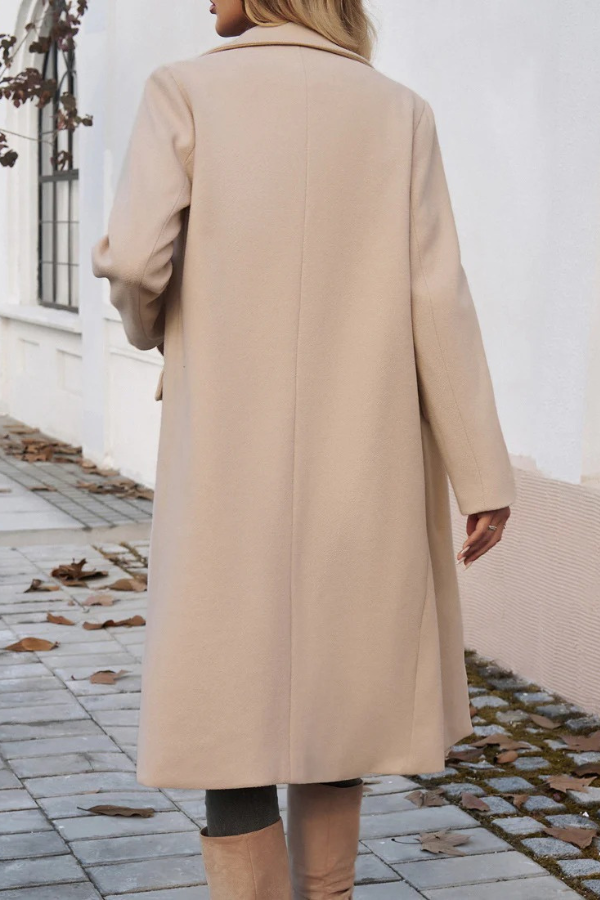 Women's Long Winter Coat Tailored with Texture