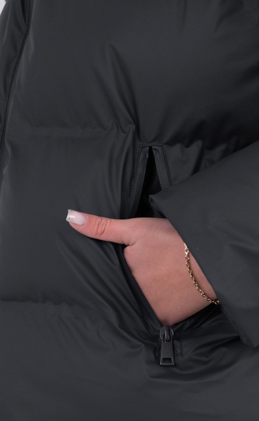Women's Long Winter Jacket Quilted Polyester With Stylish Protection