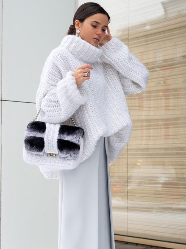 Women's Long-sleeved Pullover Sweater Fluffy