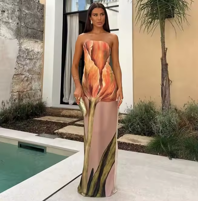 Women's Maxi Dress Flowing Style Breathable