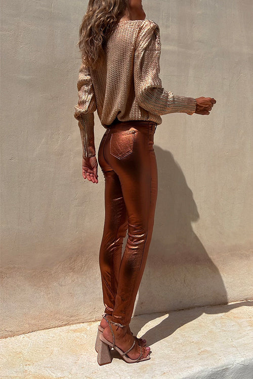 Women's Metallic Skinny Leggings