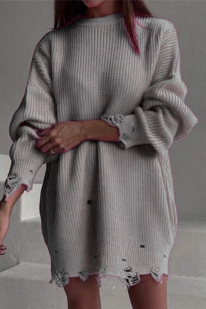 Women's O-neck Sweater Cotton Casual Relaxed Fit