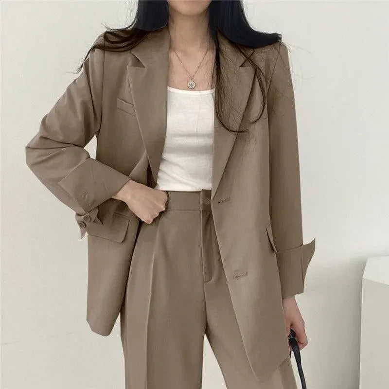 Women's Oversized Blazer and High Waist Trousers