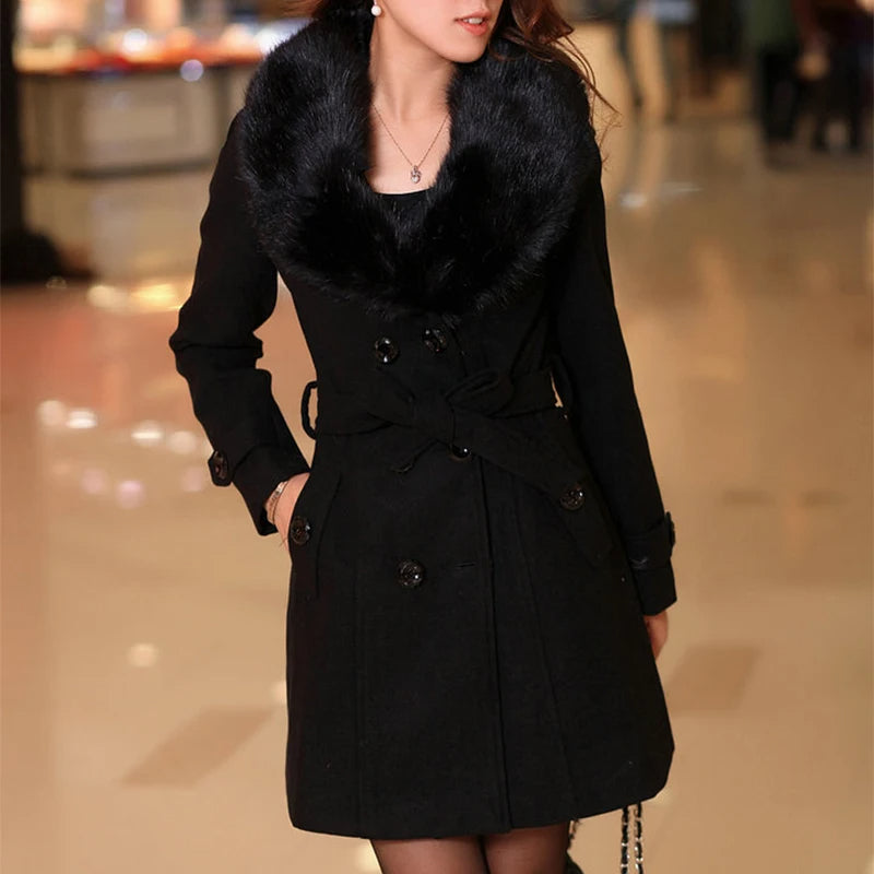 Women's Pelzmantel Luxury Style
