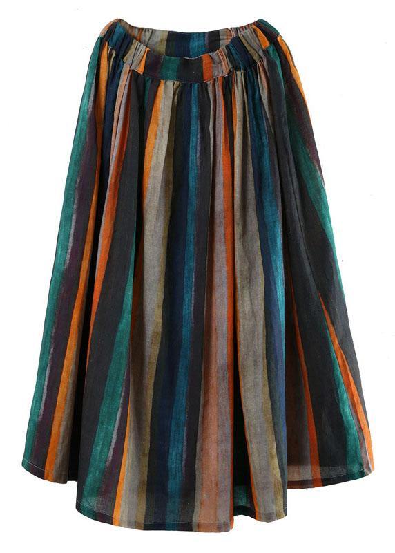 Women's Retro A-line Skirt with Stripes