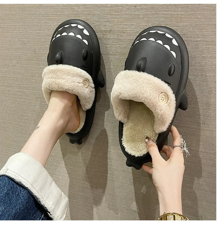 Women's Shark Plush Cotton Slippers