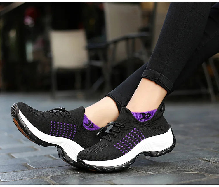 Women's Sports Shoes Breathable Mesh Thick Sole