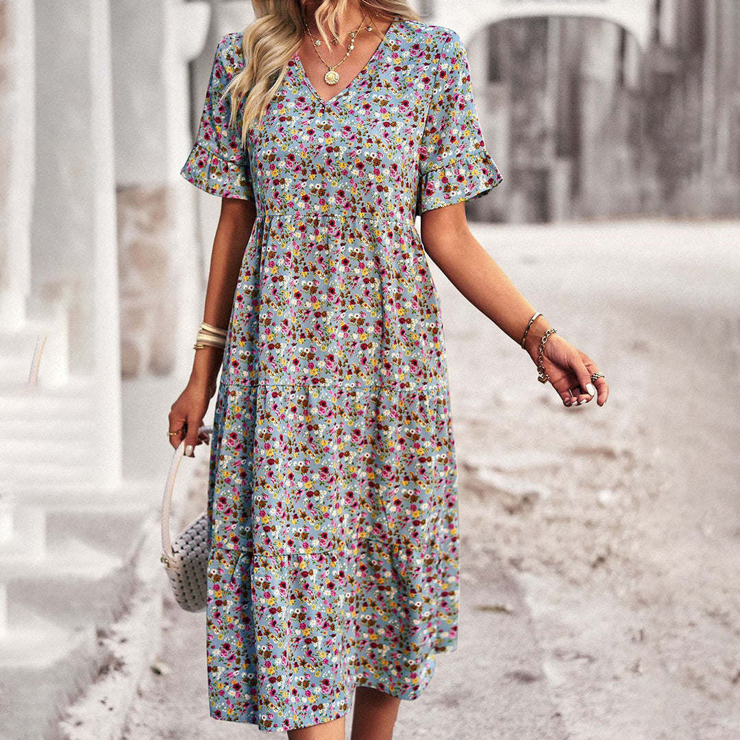 Women's Summer Dress Floral Print Airy Cotton