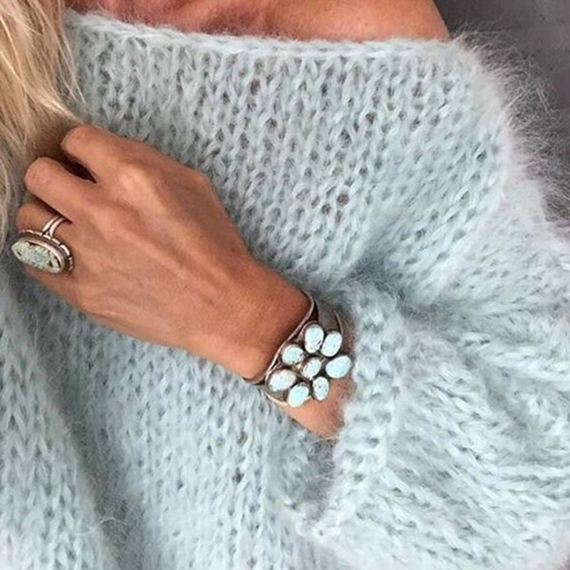 Women's Sweater Knitted Cotton and Acrylic for Casual and Formal Outfits