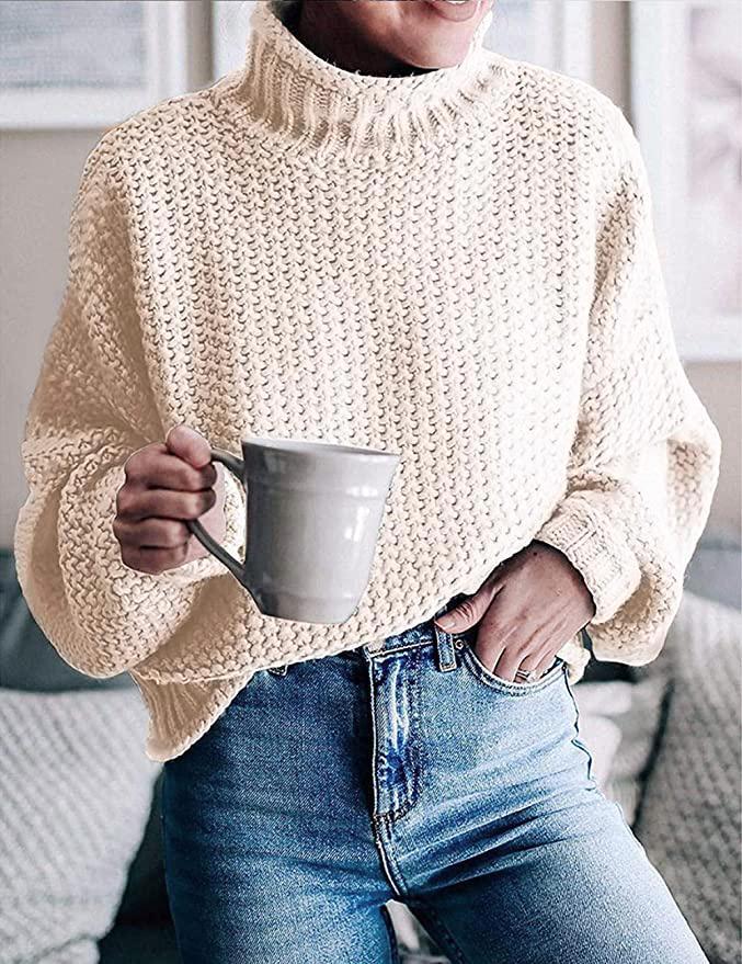 Women's Sweater Solid Colour Long Sleeves Cotton Polyester