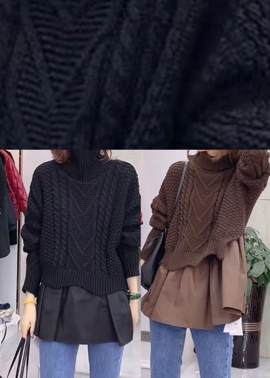 Women's Sweater with Col and Knitted Style for Winter