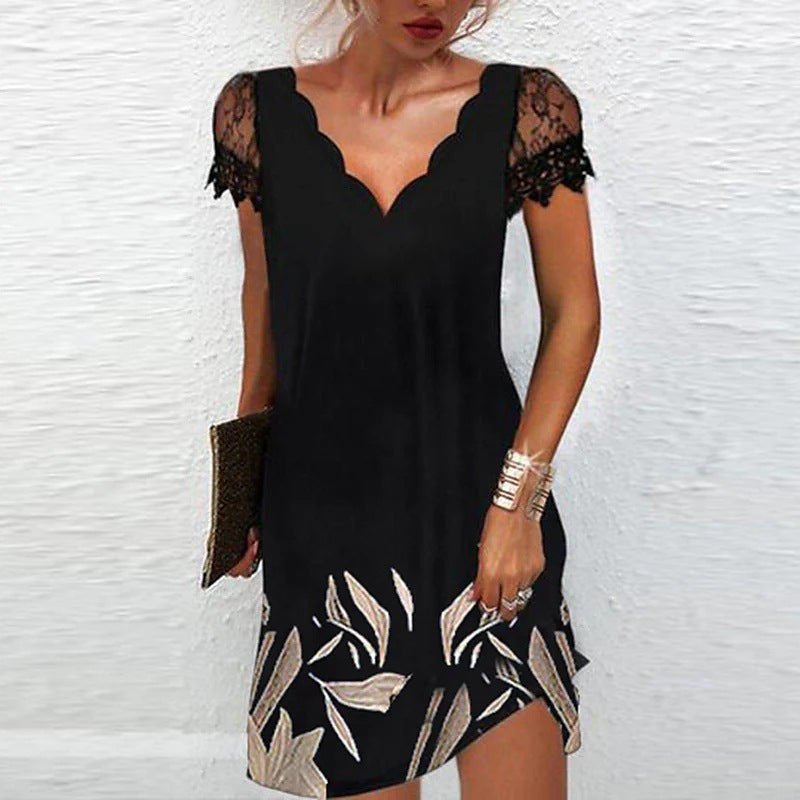 Women's midi dress V-Ausschnitt Modern Design