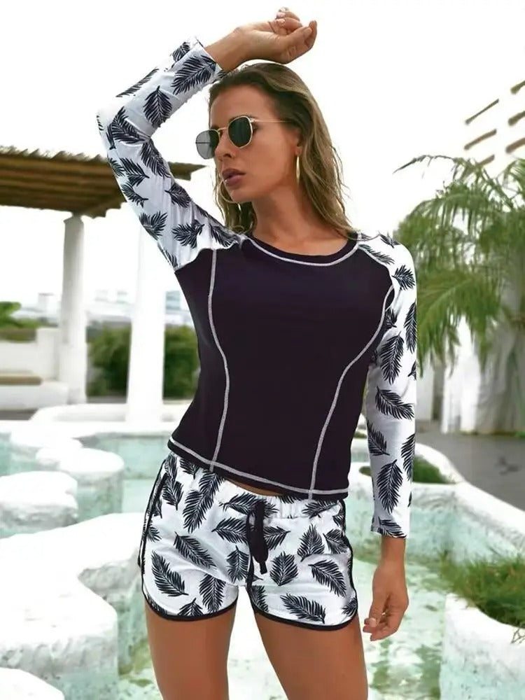 Women's tropical print tankini set