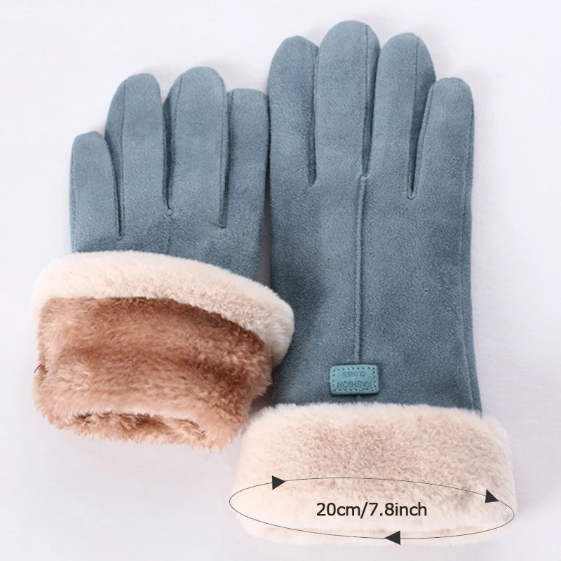 Fur Warm Full Finger Mittens