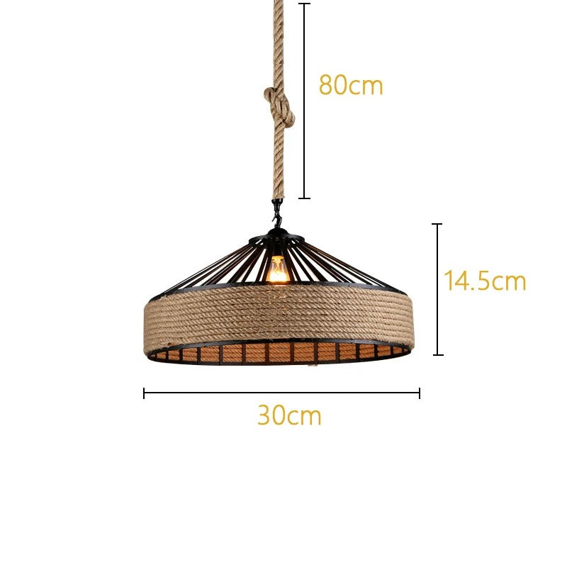 Vintage Hemp Rope Pendant Lamp