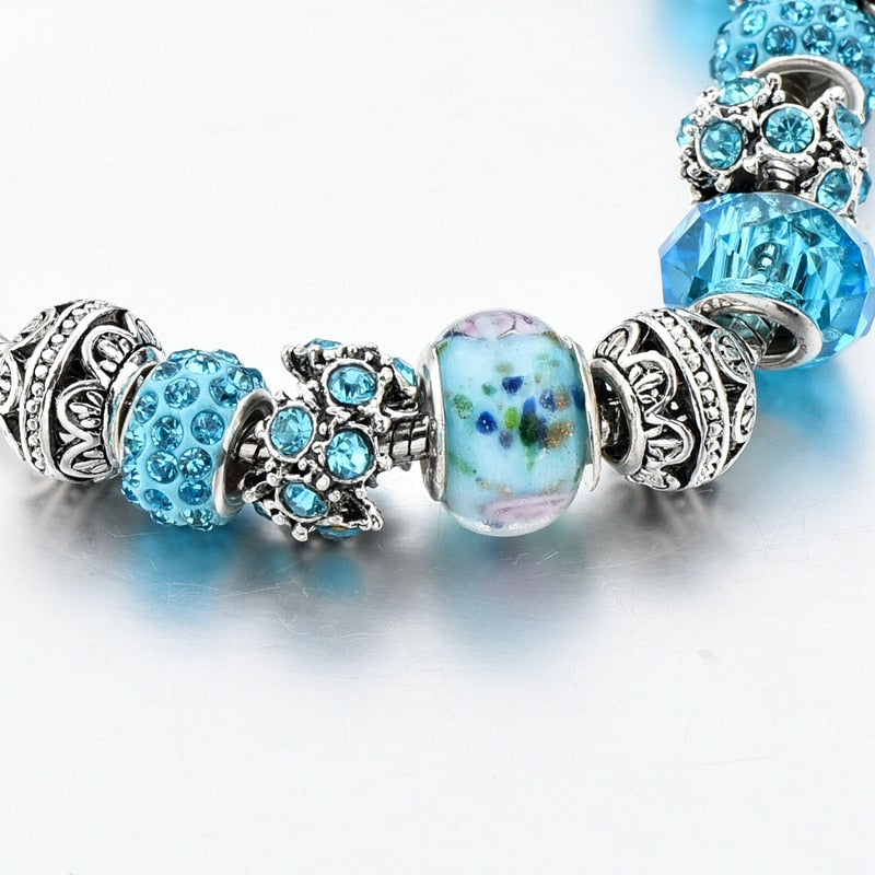 Blauwe Kristal Bedel Armband