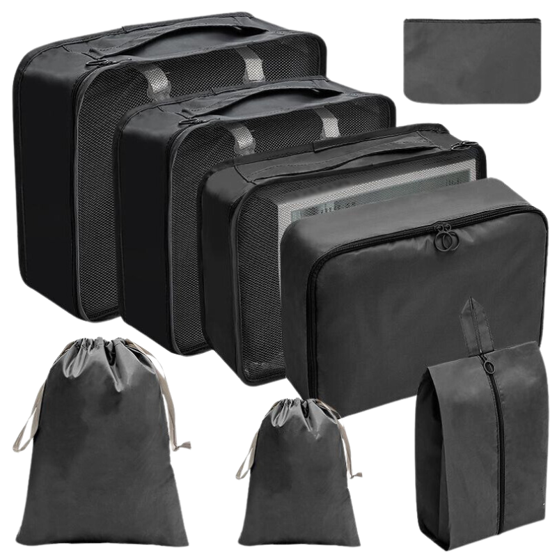 8-piece travel organiser set