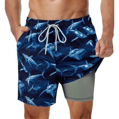 Men's 2-in-1 swimming shorts