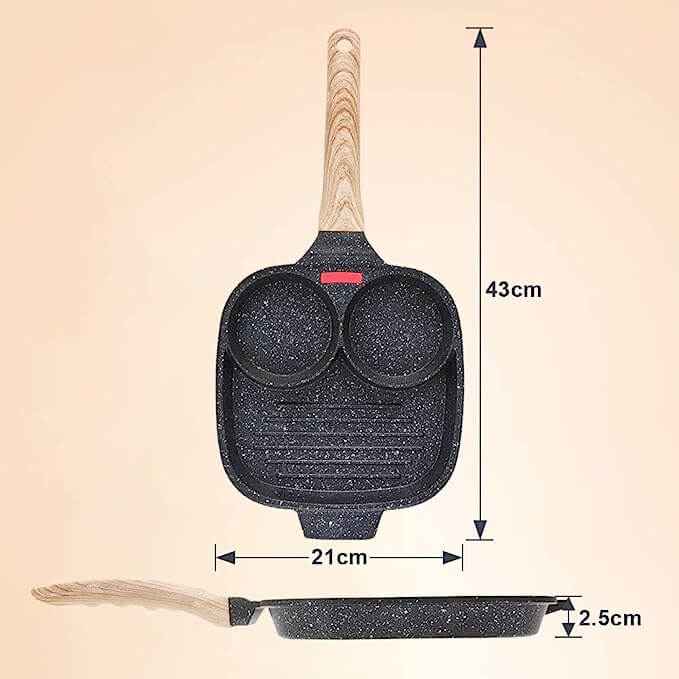 3-in-1 Antiaanbak Koekenpan