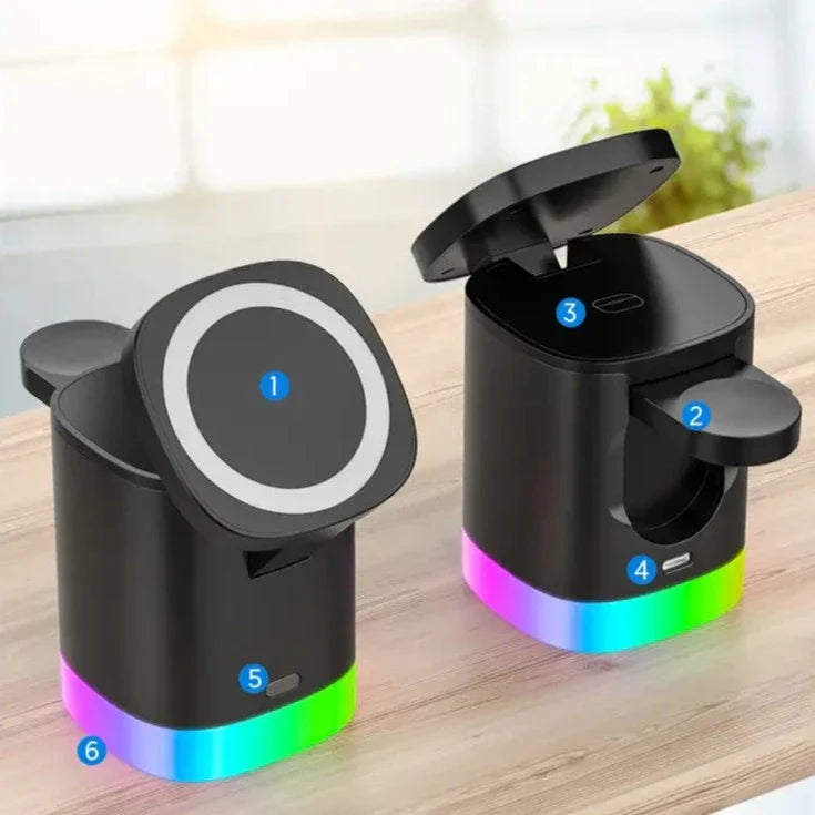 3-in-1 LED Draadloze Standaard Oplader