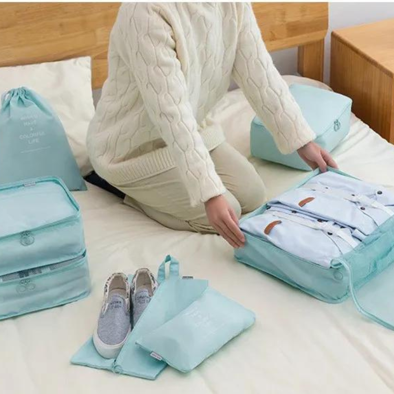 8-piece travel organiser set