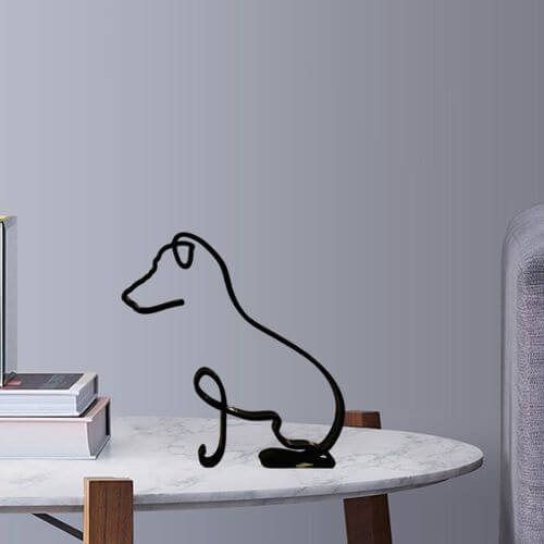 Minimalistische Hond Kunst Sculptuur