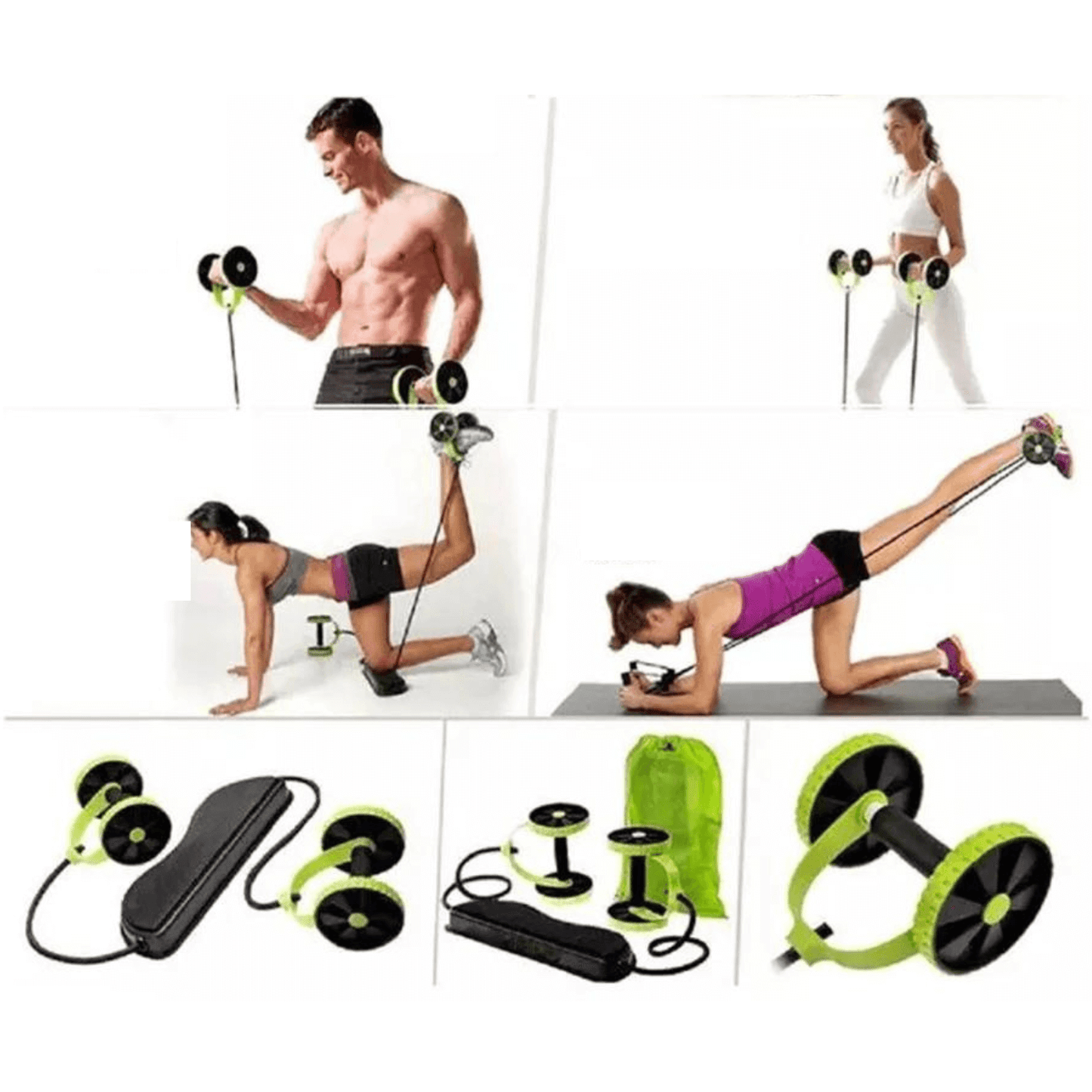 Double Wheel Abdominal Muscle Trainer