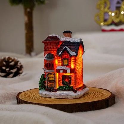 6pcs set LED Christmas scene Village houses
