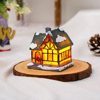 6pcs set LED Christmas scene Village houses