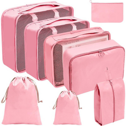 8-piece travel organiser set