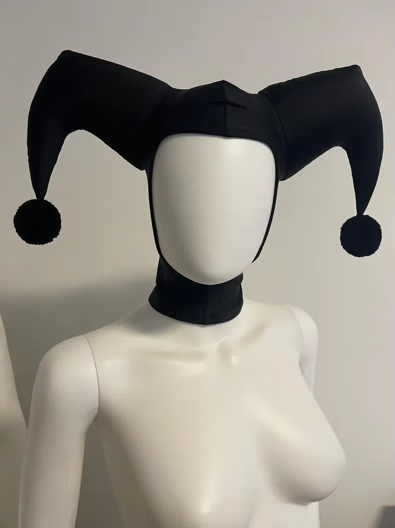 Adult Jester Hat Cosplay Black and Red Costume Accessory 0
