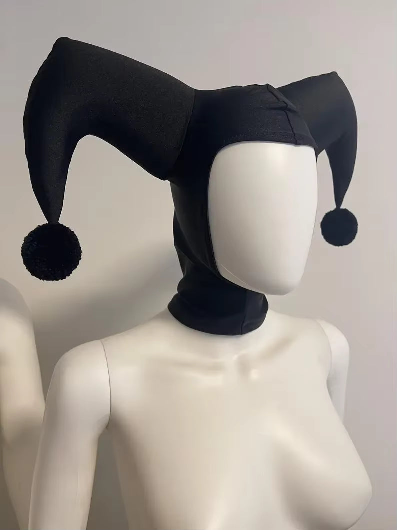 Adult Jester Hat Cosplay Black and Red Costume Accessory 1
