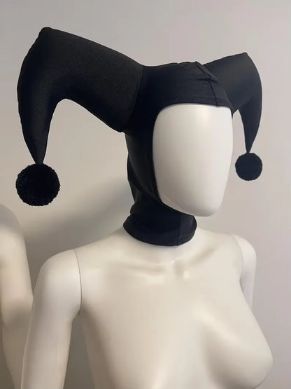 Adult Jester Hat Cosplay Black and Red Costume Accessory 1