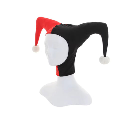 Adult Jester Hat Cosplay Black and Red Costume Accessory 3