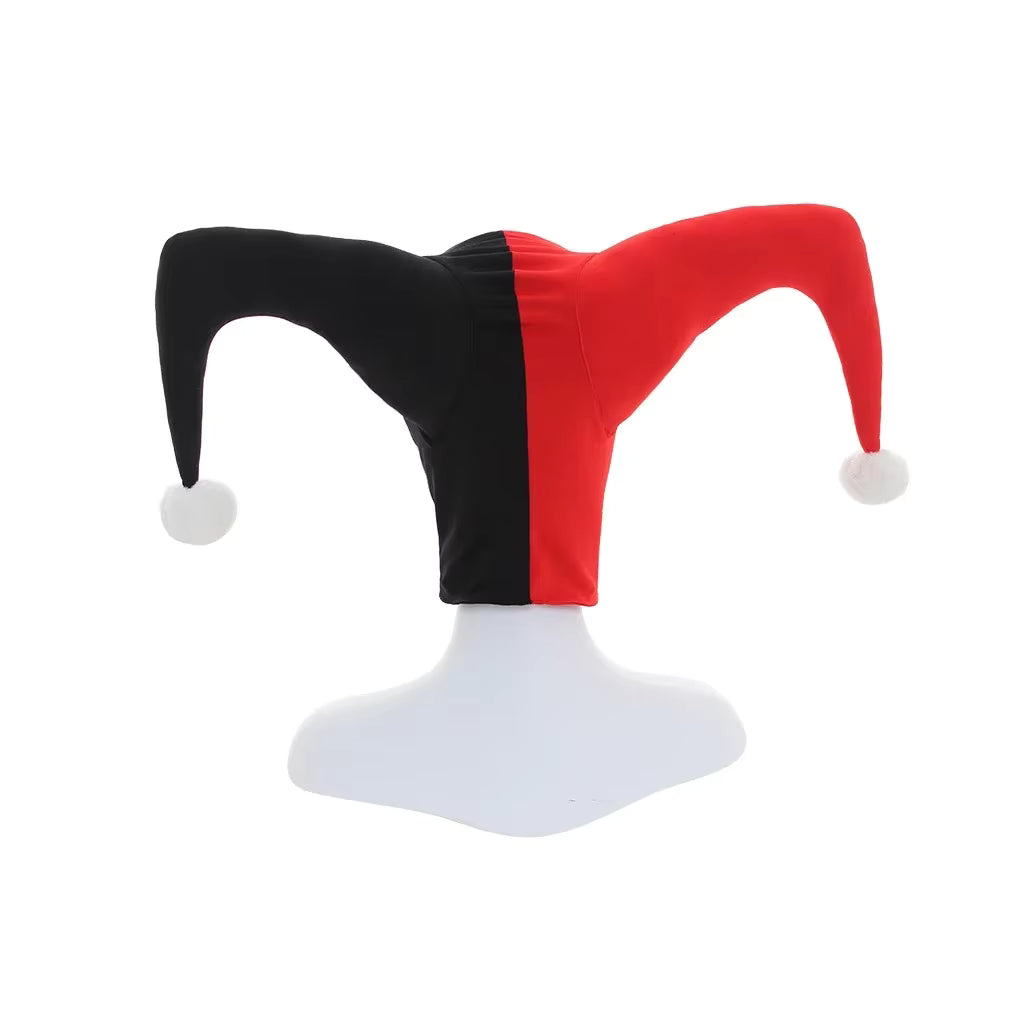 Adult Jester Hat Cosplay Black and Red Costume Accessory 5