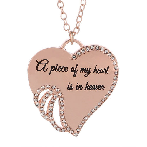 Angel wing heart necklace