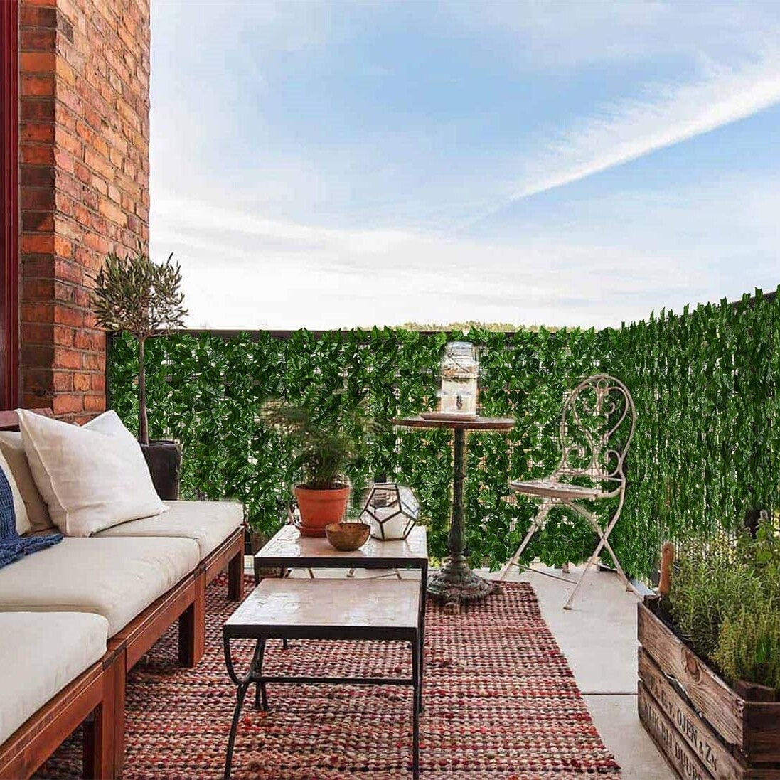 Artificial Plant Leaves Fence
