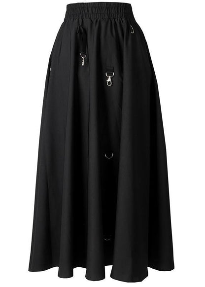 Asymmetric Cotton Summer Skirt with Elastic Waist