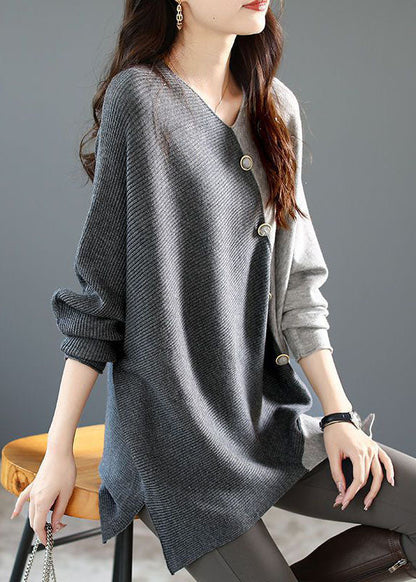 Asymmetric Knitted Shirt for Women