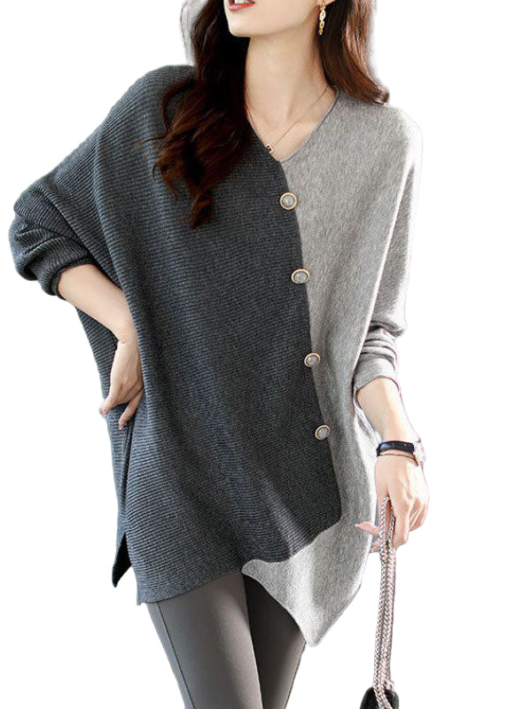 Asymmetric Knitted Shirt for Women