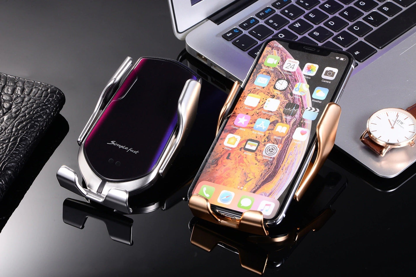 Automatic Clamping Phone Holder | Wireless Charger