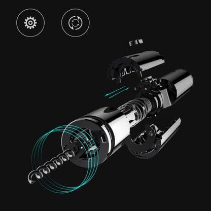 Automatic wine corkscrew set