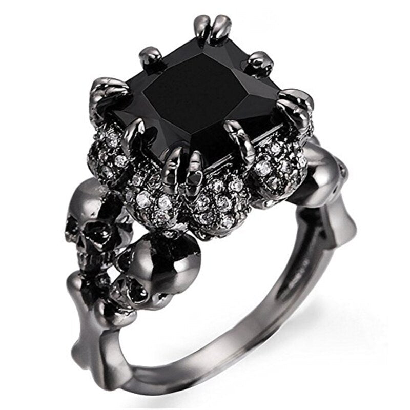 BLACK RHODIUM-PLATED DEMON PRINCESS RING