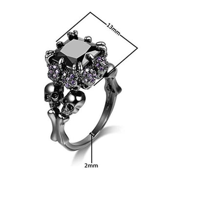 BLACK RHODIUM-PLATED DEMON PRINCESS RING