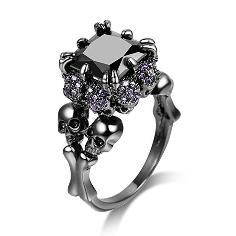 BLACK RHODIUM-PLATED DEMON PRINCESS RING