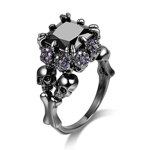BLACK RHODIUM-PLATED DEMON PRINCESS RING