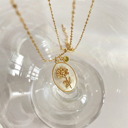 Birth Month Flower Necklace