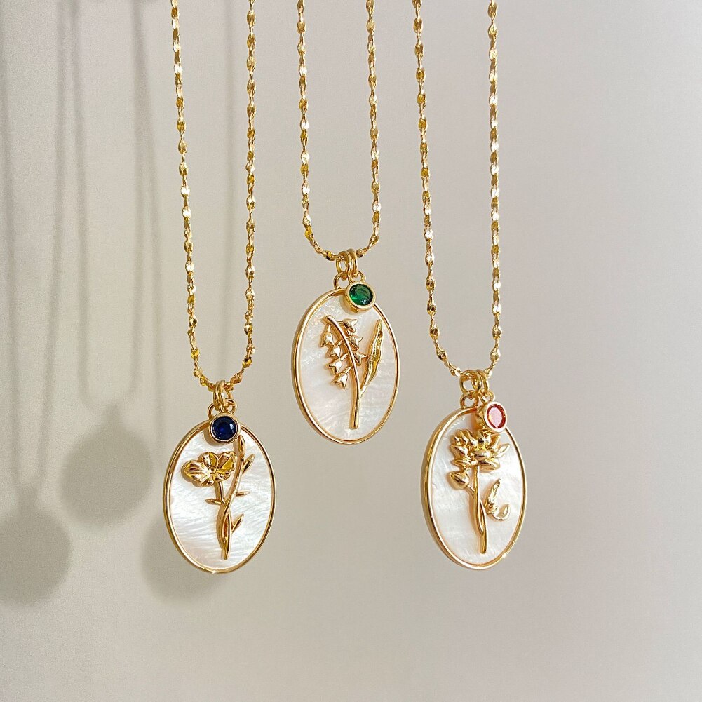 Birth Month Flower Necklace