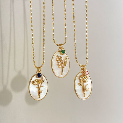 Birth Month Flower Necklace