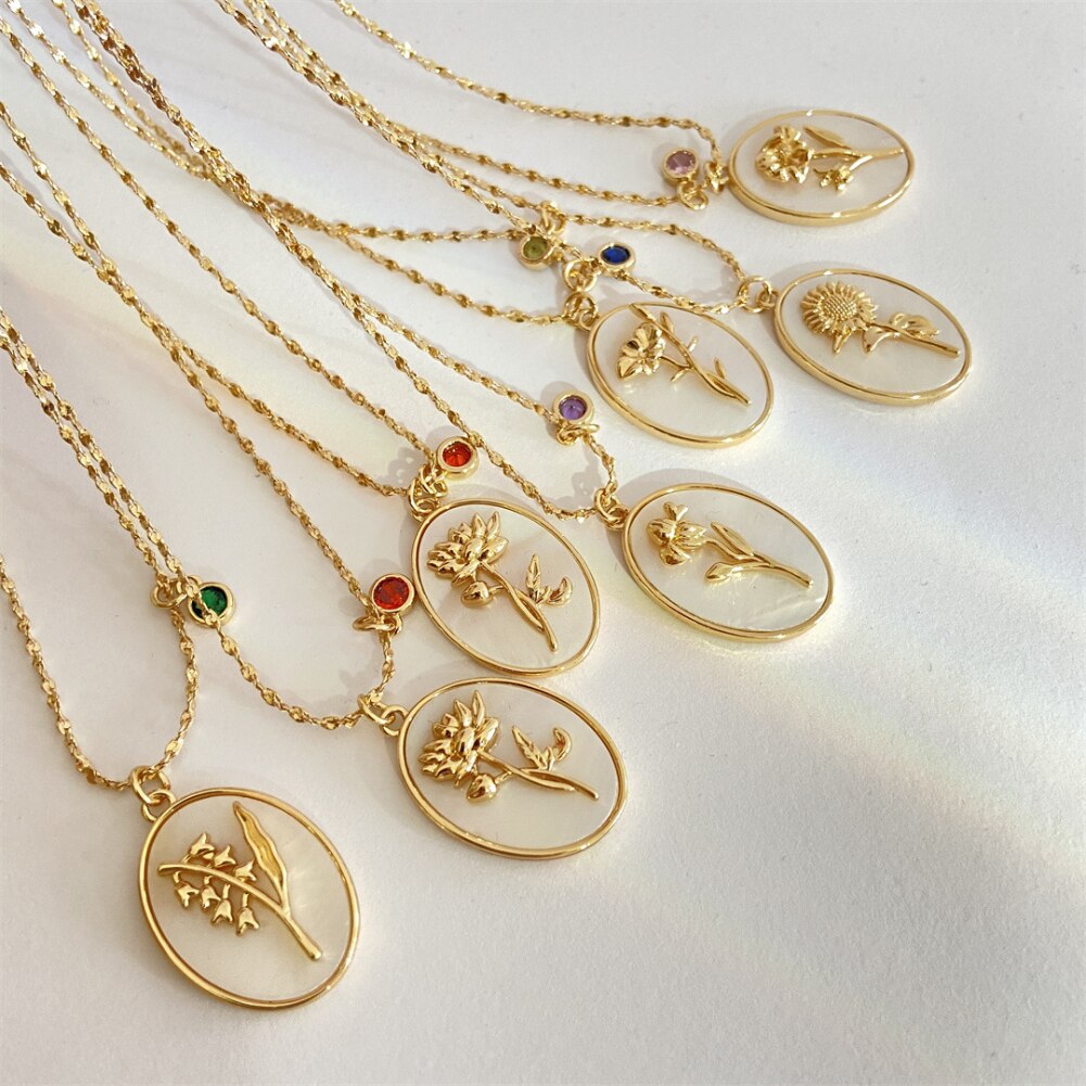 Birth Month Flower Necklace